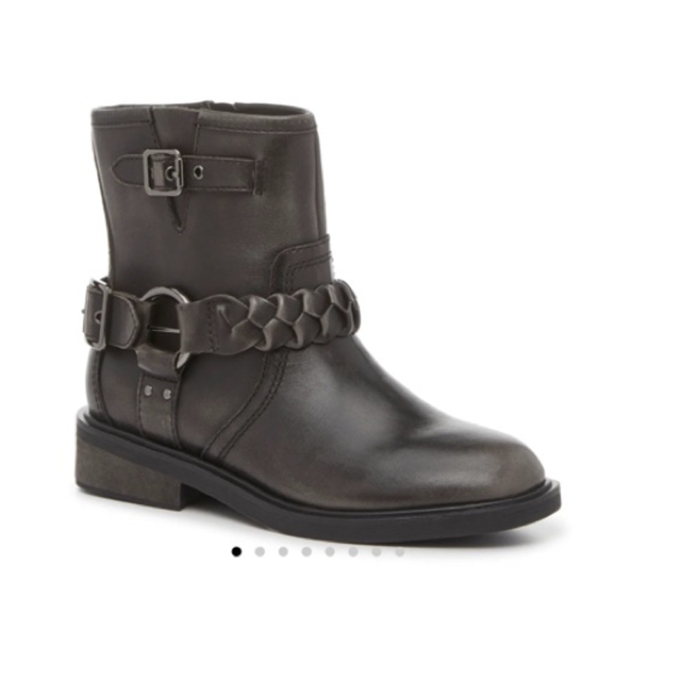 Crown 👑 Vintage Willa Dark Stone Leather Ankle Bootie